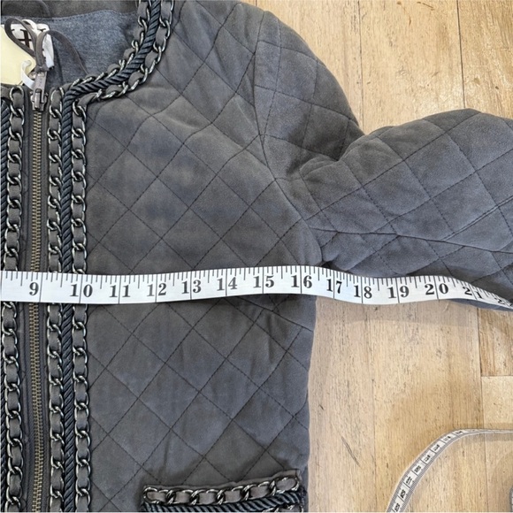 Haute Hippie Chain Quilted genuine leather Jacket in gray/ carbon XS - Picture 12 of 14